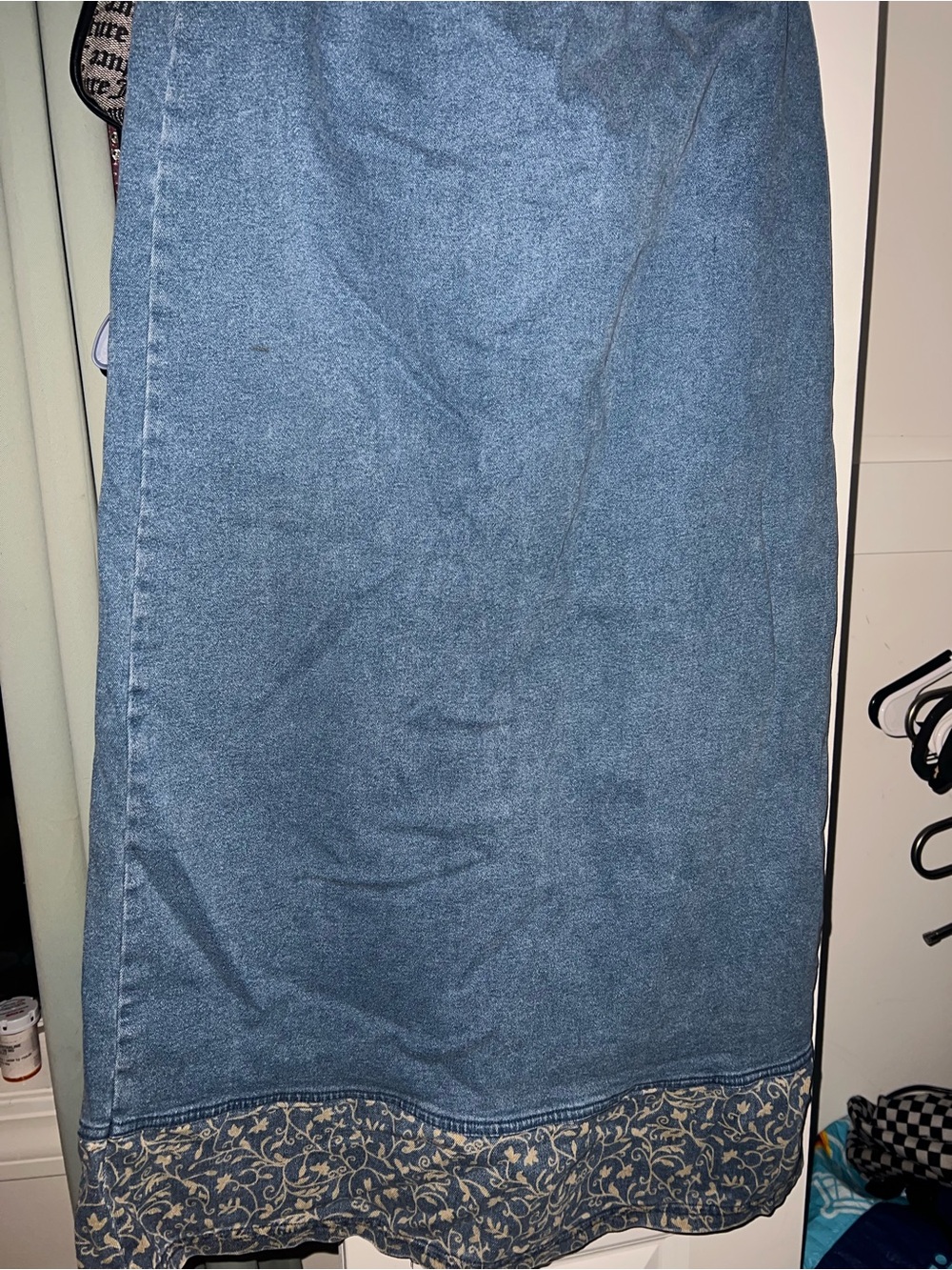 Denim&Co Blue Maxi Denim Skirt with Printed Hem